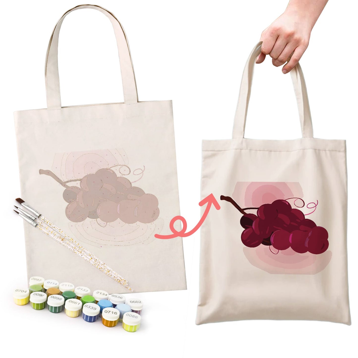Paint by Numbers - DIY Totebag | Cherries