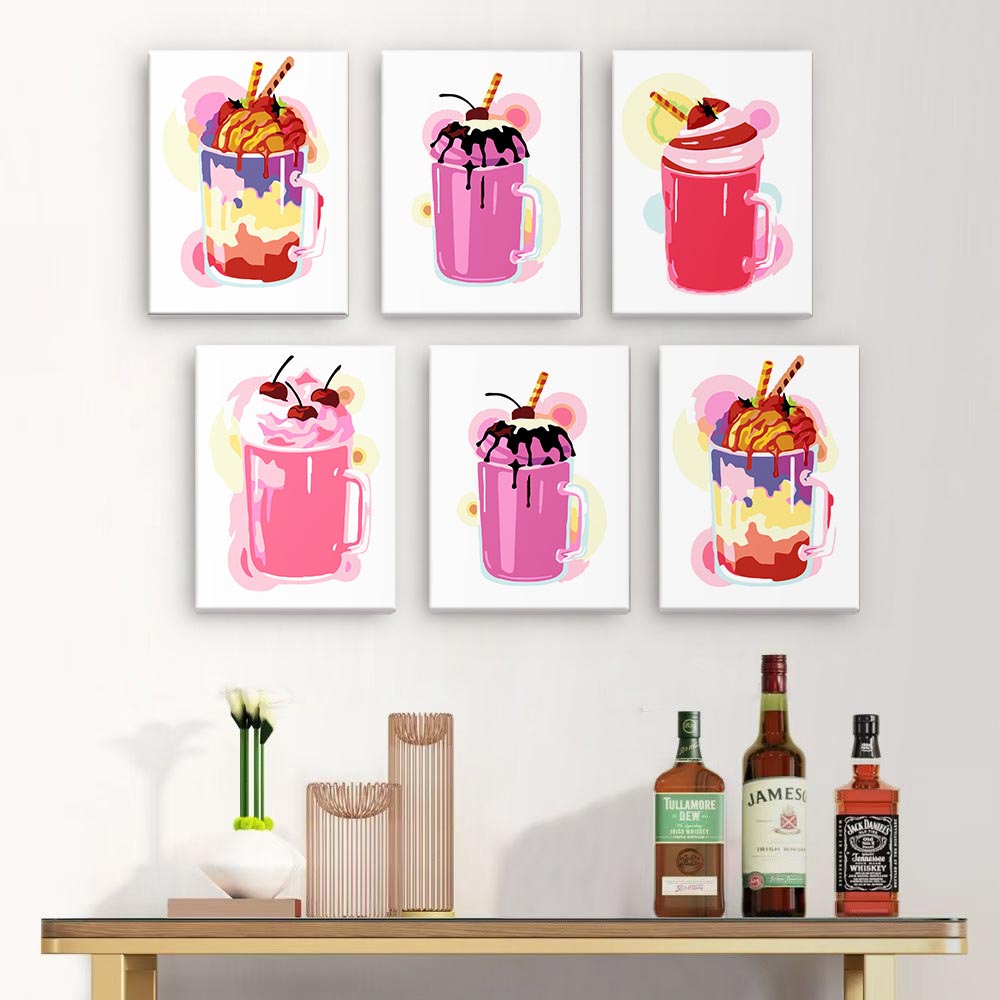 Paint by Numbers – 6 Mini Paintings | Milkshake Set 2