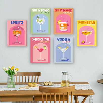 Paint by Numbers – 6 Mini Paintings | Pop Art Cocktails Set