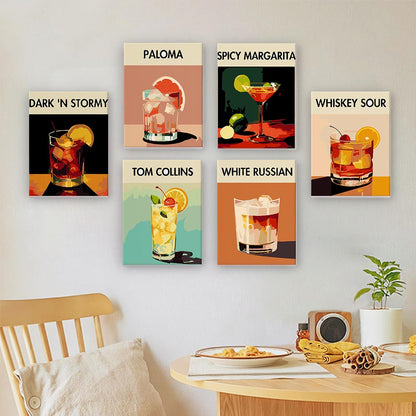 Paint by Numbers – 6 Mini Paintings | Signature Cocktails Set