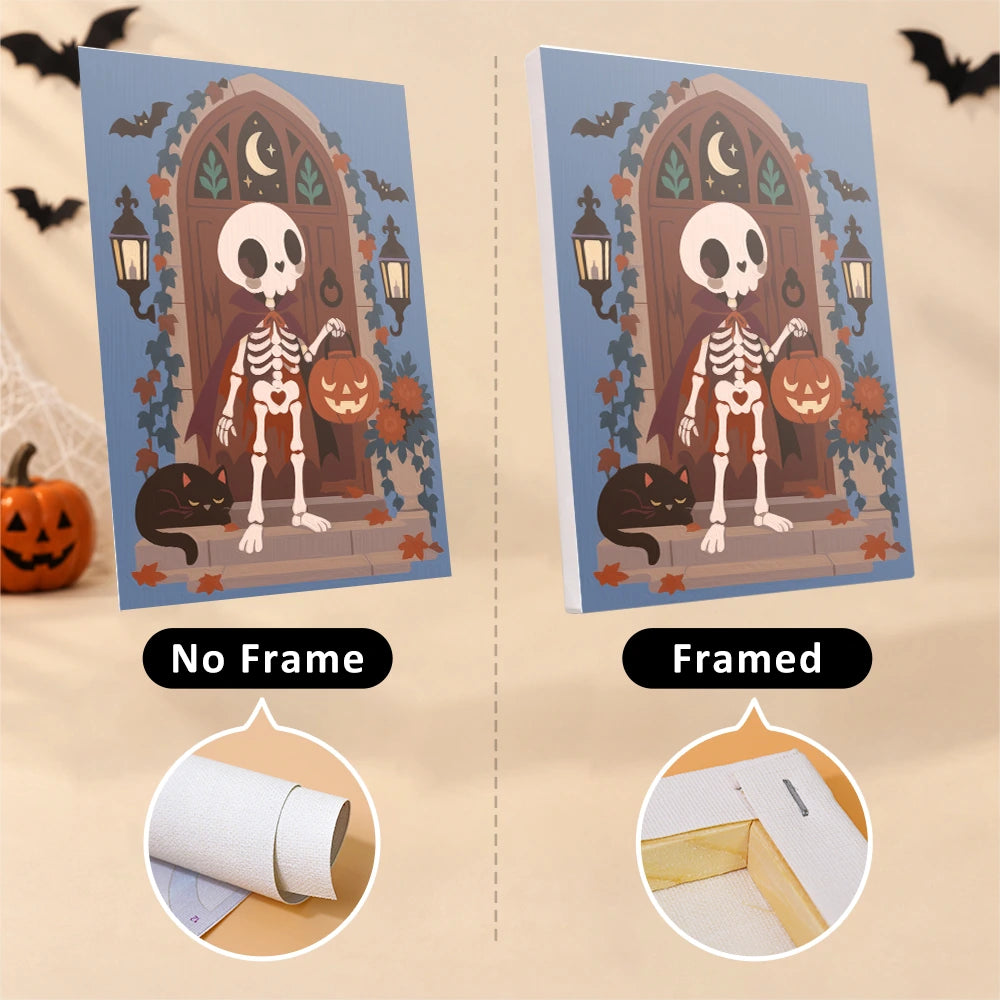Paint by Numbers – 6 Mini Paintings | Boho Skeleton Witchcraft Set