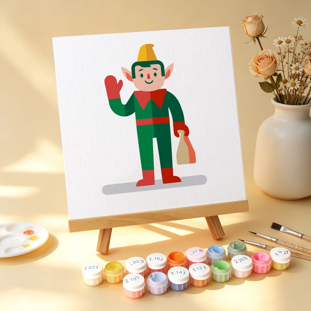 
Paint by Numbers – 6 Mini Paintings | Christmas Toy Figures (Square)