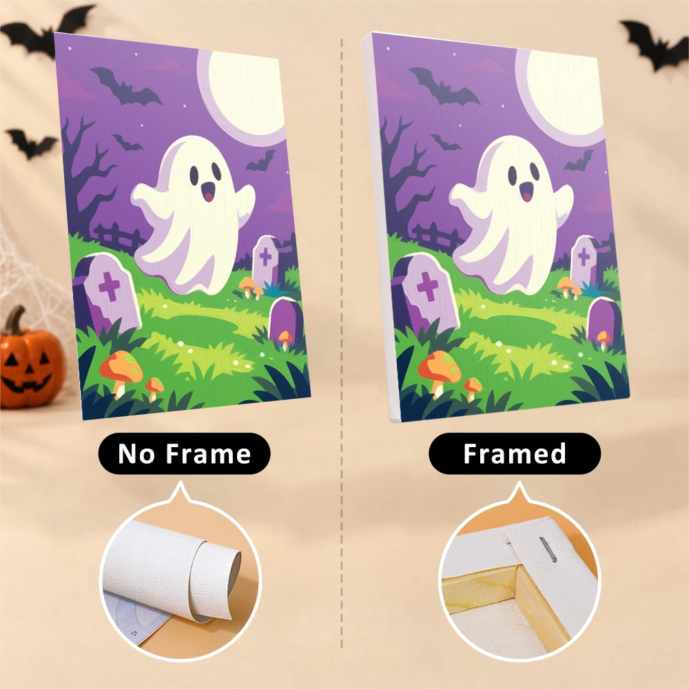 Paint by Numbers – 6 Mini Paintings | Colorful Graveyard Friends Set