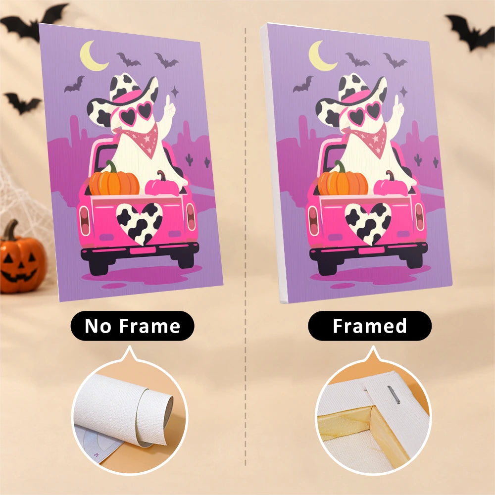 Paint by Numbers – 6 Mini Paintings | Cowboy Ghosts and Pumpkins Set