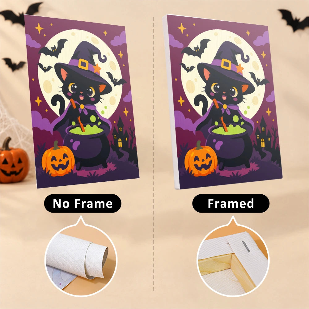 Paint by Numbers – 6 Mini Paintings | Cute Costume Characters Under the Moon Set