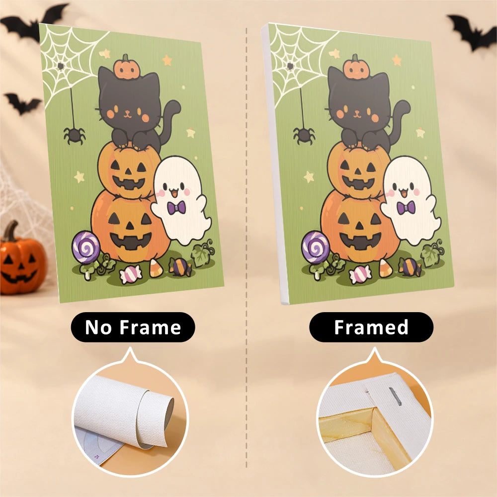 Paint by Numbers – 6 Mini Paintings | Cute Pastel Halloween Friends Set