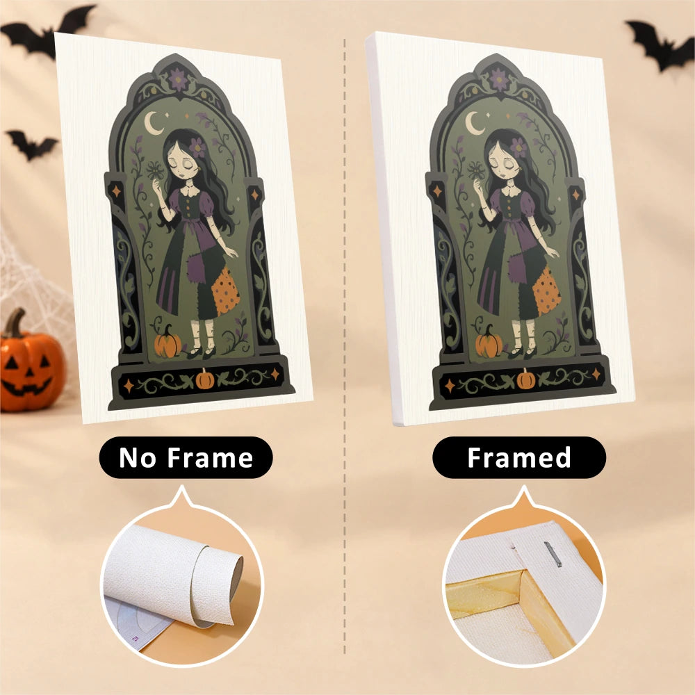 Paint by Numbers – 6 Mini Paintings | Gothic Arch Halloween Portraits Set