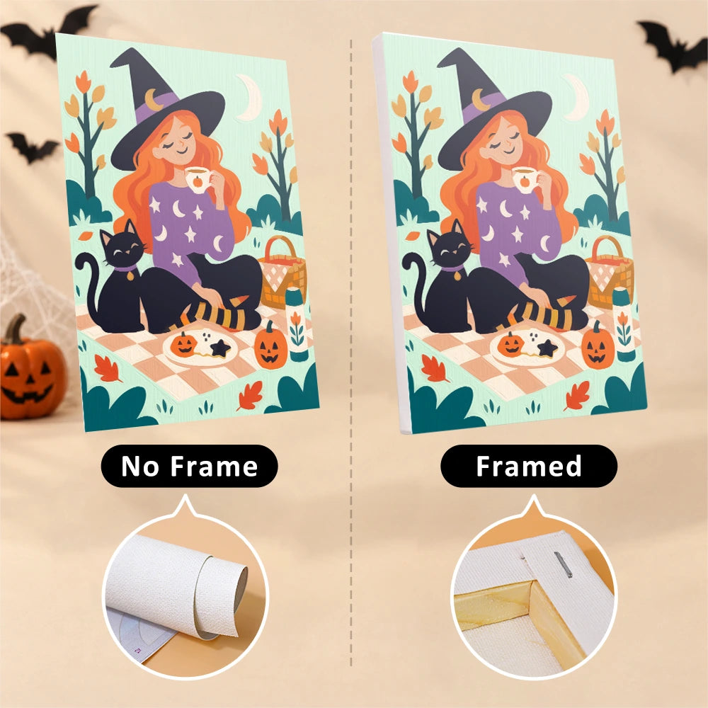 
Paint by Numbers – 6 Mini Paintings | Halloween Picnic in the Park Set