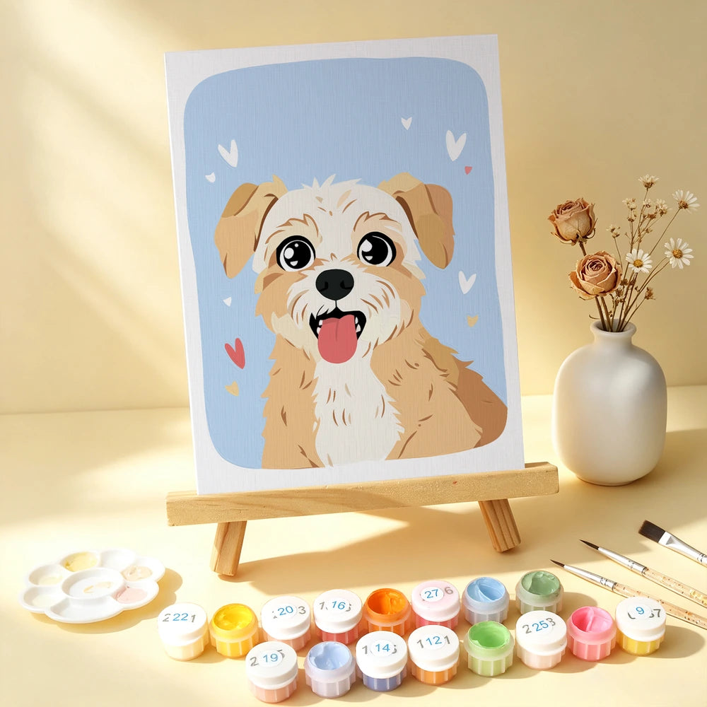 Paint by Numbers – 6 Mini Paintings | Happy Puppy Portraits