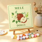 Paint by Numbers – 6 Mini Paintings | Italian Fruit Labels (Square)
