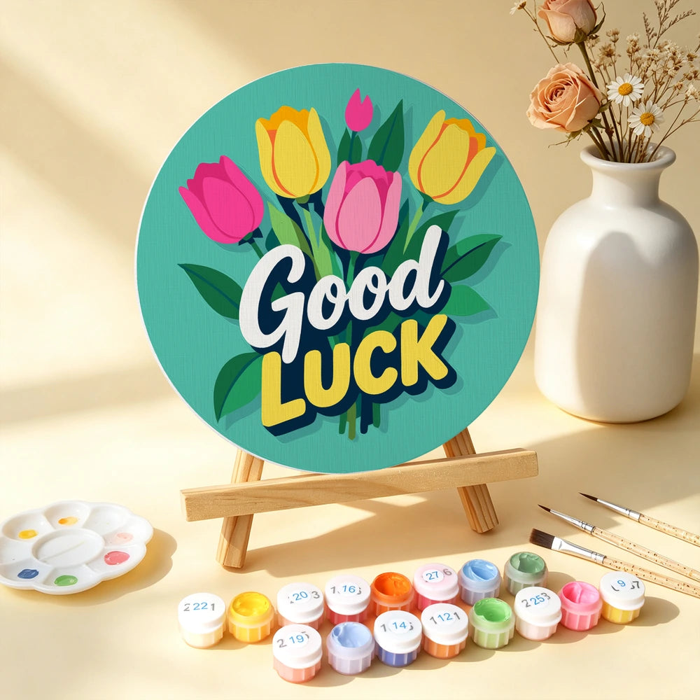 
Paint by Numbers – 6 Mini Paintings | Kind Words Flower Rounds (Round)