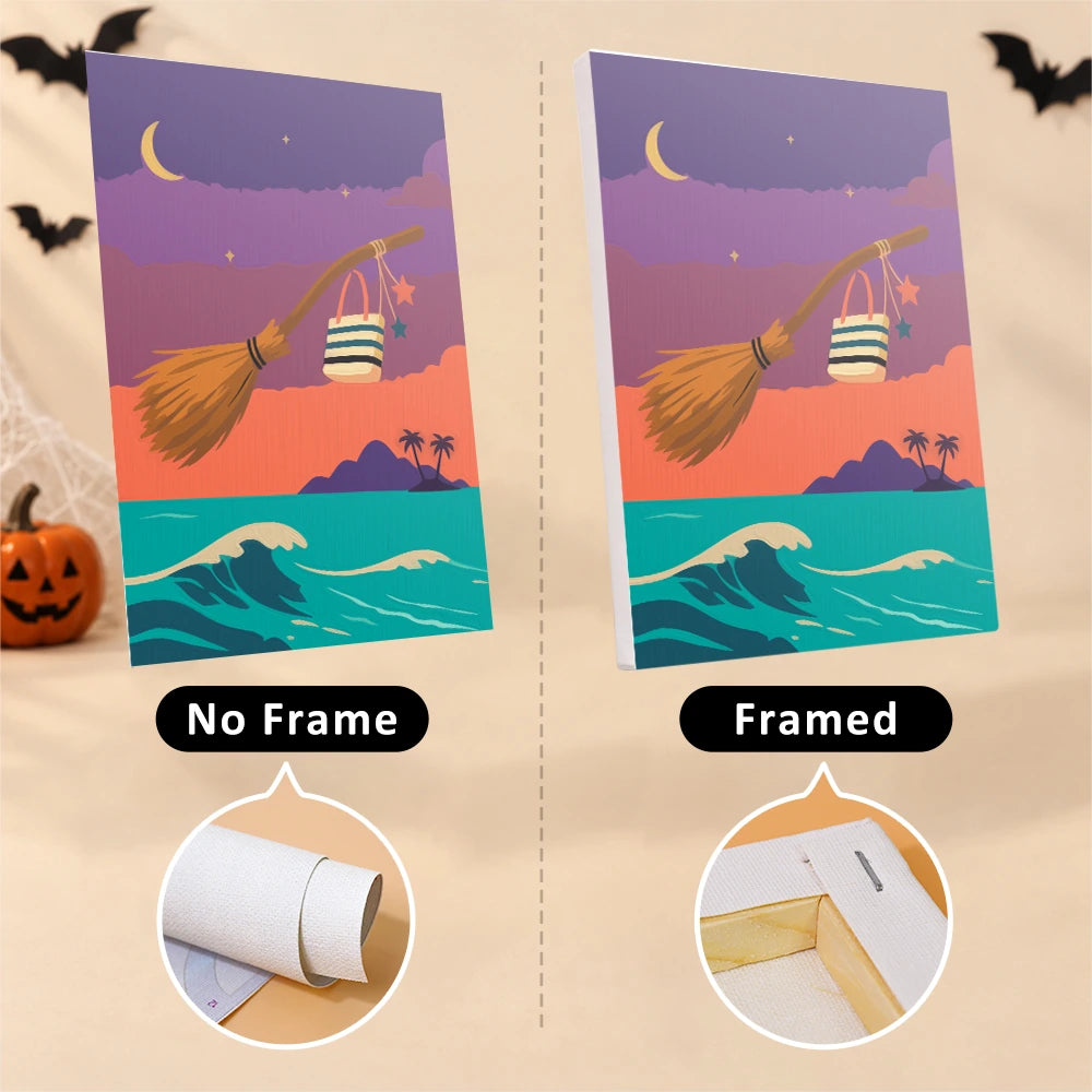 Paint by Numbers – 6 Mini Paintings | Monsters on Beach Vacation Set
