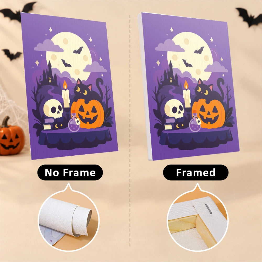 Paint by Numbers – 6 Mini Paintings | Purple Haunted Night Set