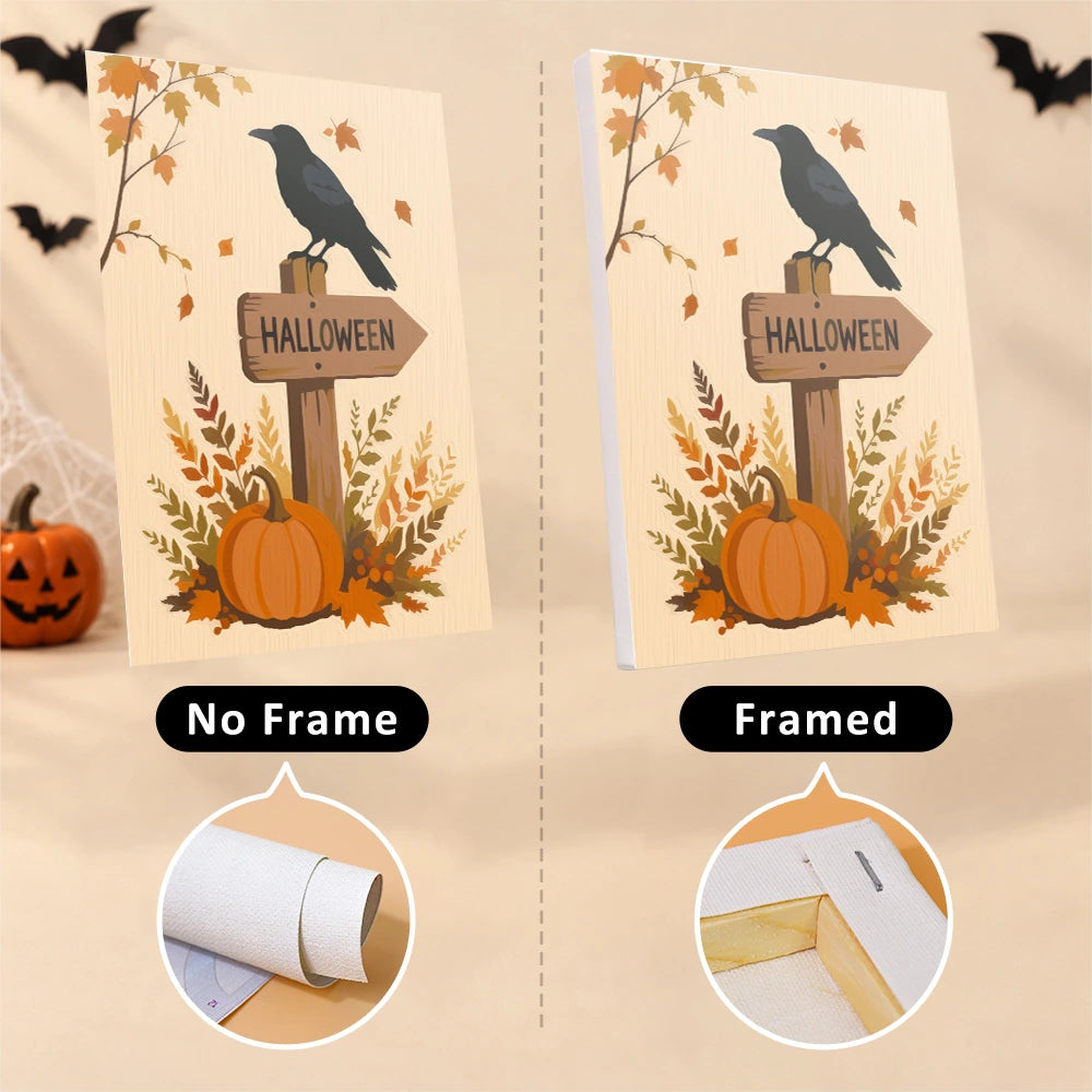 Paint by Numbers – 6 Mini Paintings | Rustic Autumn Halloween Set