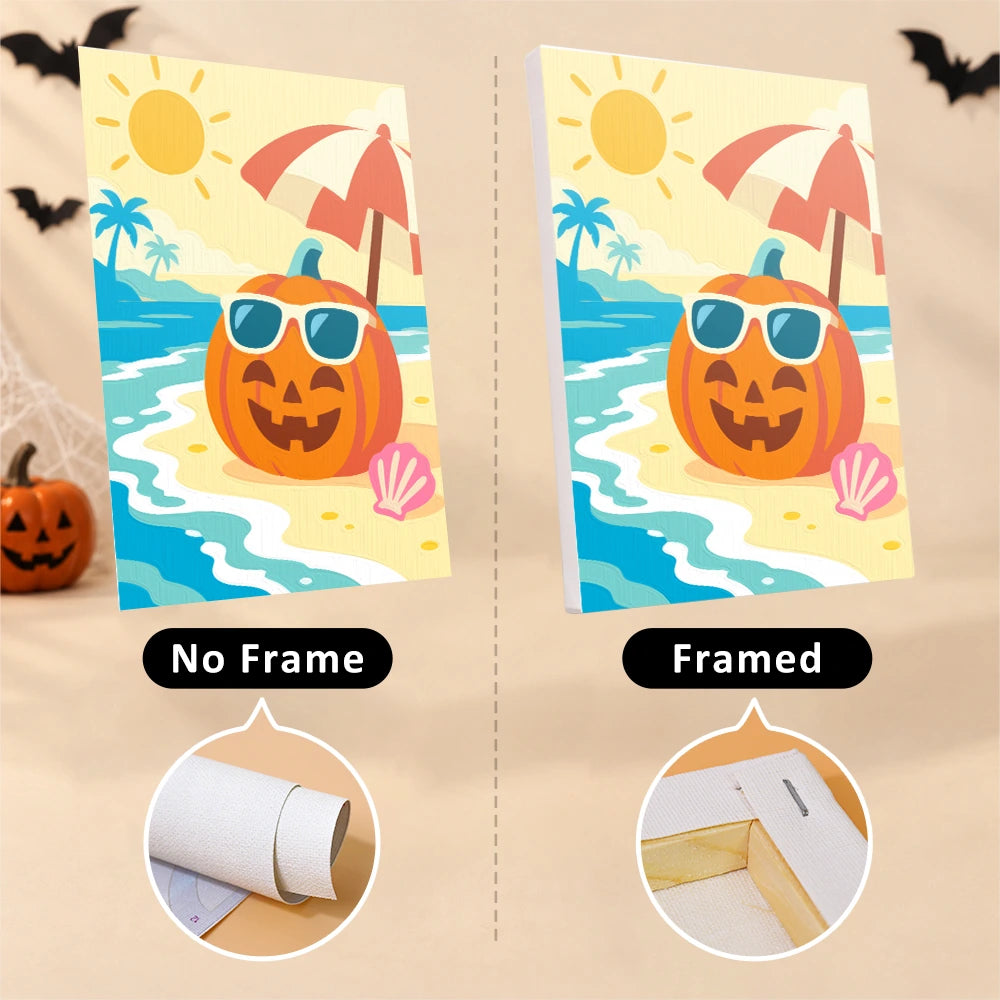Paint by Numbers – 6 Mini Paintings | Spooky Summer Beach Days Set