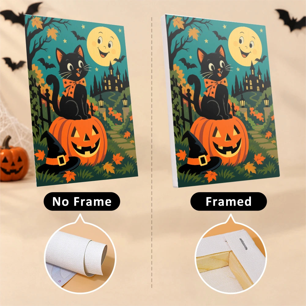 Paint by Numbers – 6 Mini Paintings | Vintage Moon Face Monster Night Set