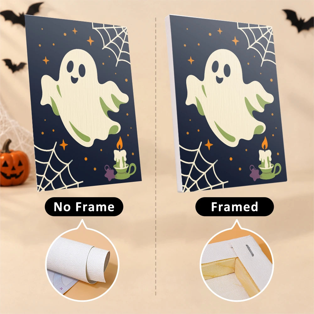 Paint by Numbers – 6 Mini Paintings | Witch Hat Skull and Broomstick Set