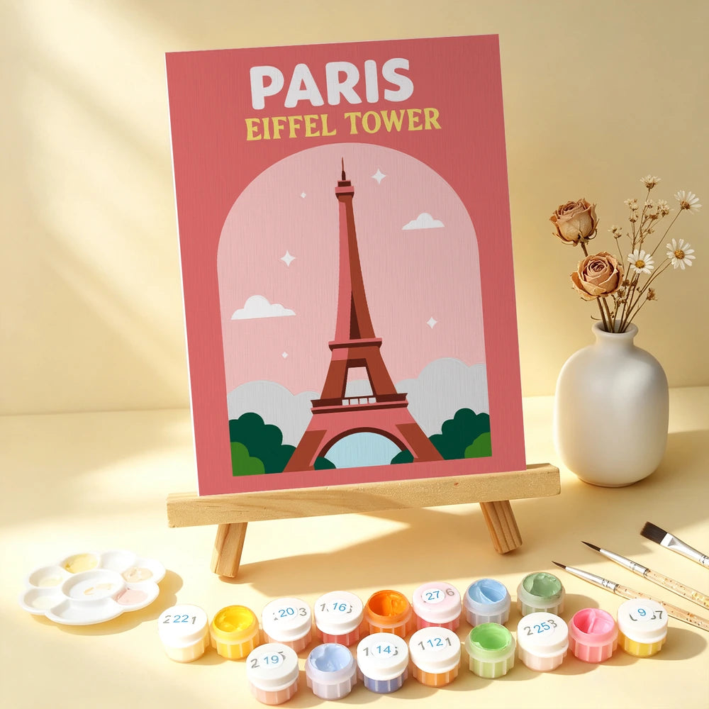 
Paint by Numbers – 6 Mini Paintings | World Landmark Travel Posters