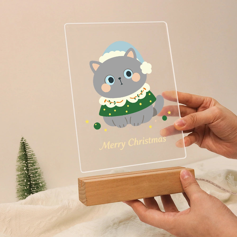 
Paint by Numbers - Christmas Light | Grey Cat in a Festive Collar