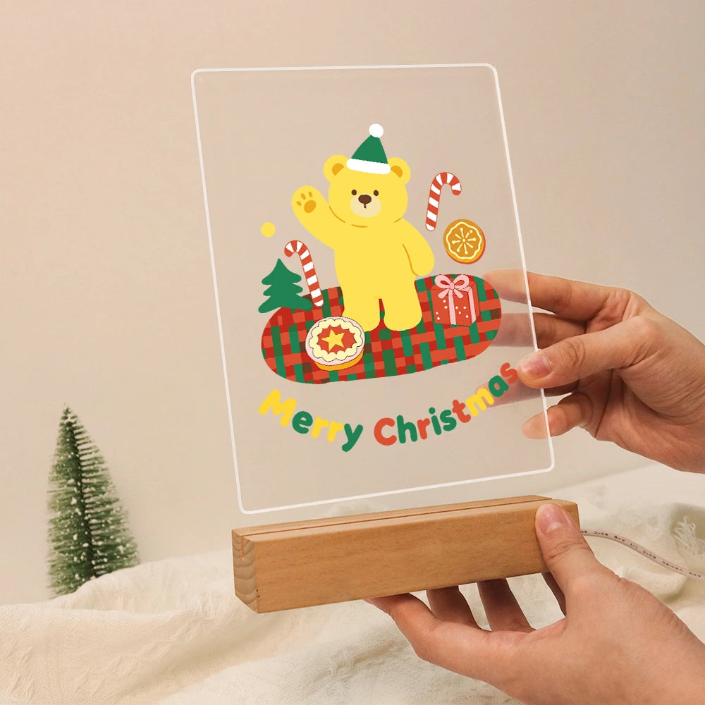 Paint by Numbers - Christmas Light | Waving Teddy on a Log