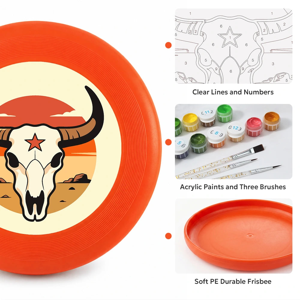 Paint by Numbers - Frisbee | Bull Skull with a Star