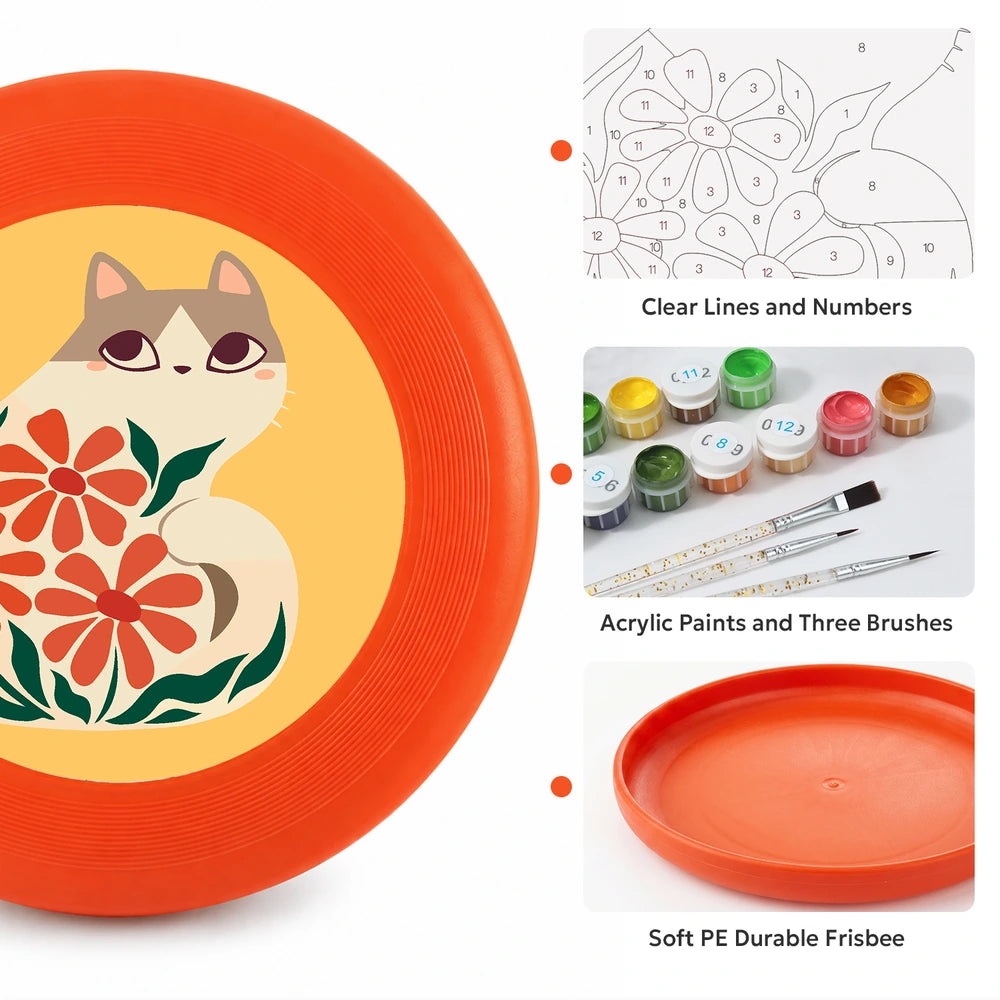 
Paint by Numbers - Frisbee | Cat with Orange Blooms