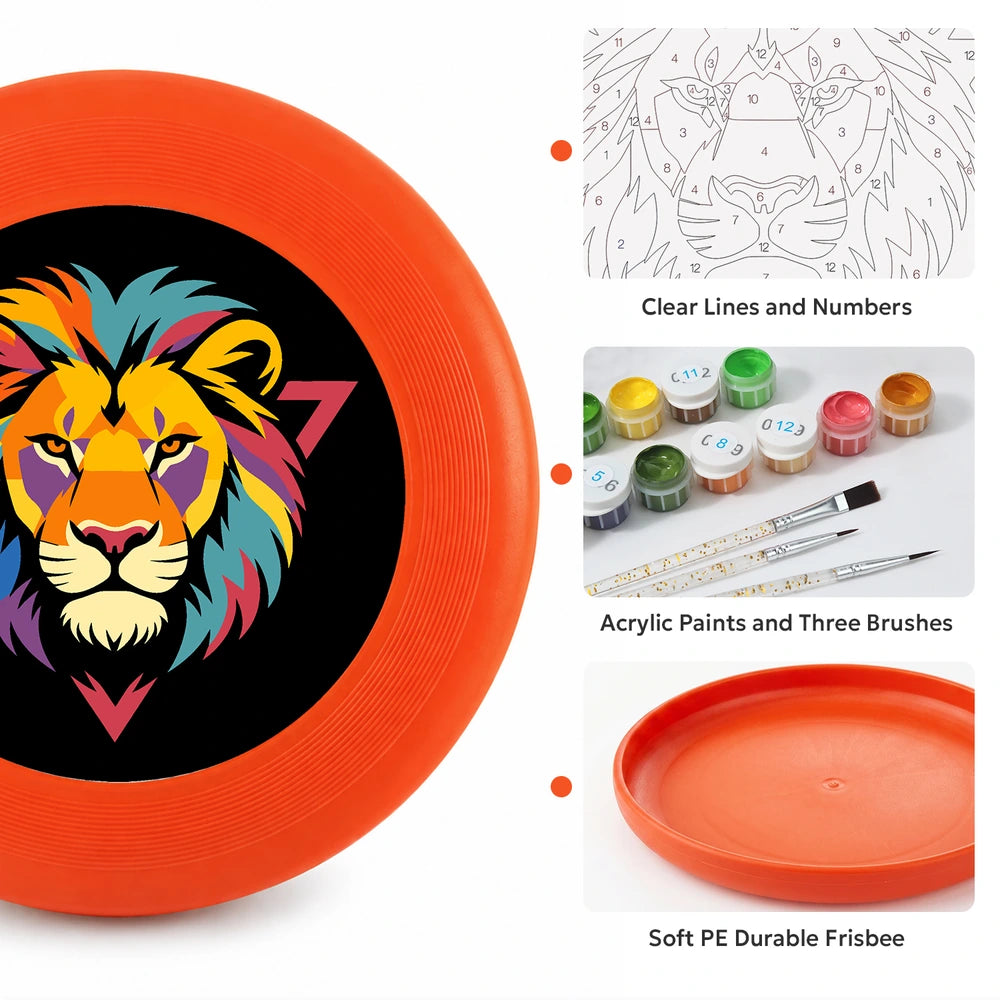 
Paint by Numbers - Frisbee | Colorful Lion Emblem
