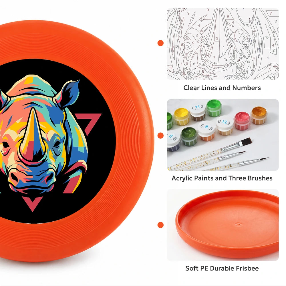 Paint by Numbers - Frisbee | Colorful Rhino Emblem