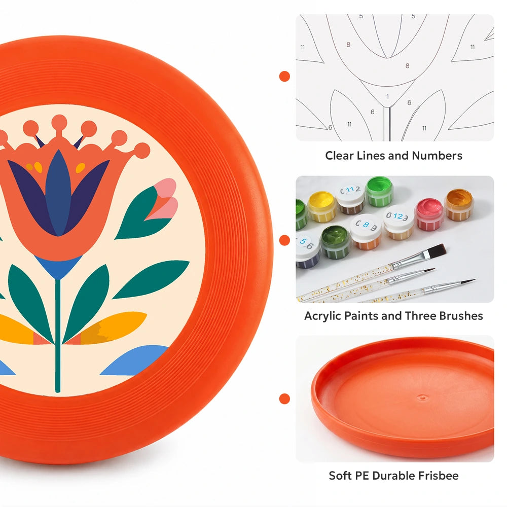 Paint by Numbers - Frisbee | Folk Bloom in Orange