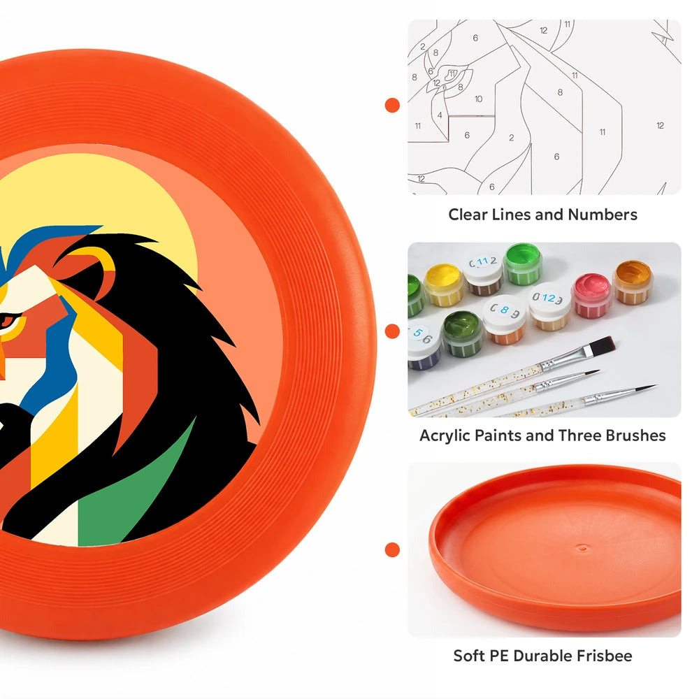Paint by Numbers - Frisbee | Geometric Lion