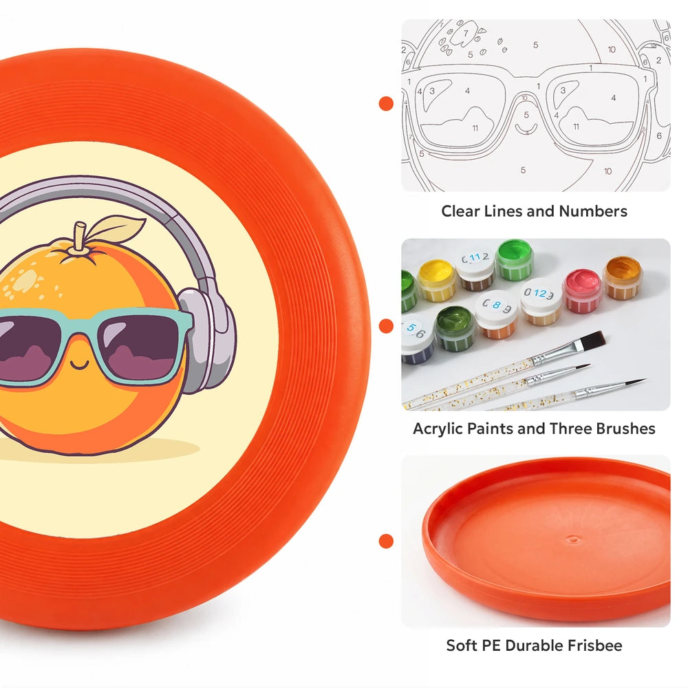 
Paint by Numbers - Frisbee | Orange with Headphones