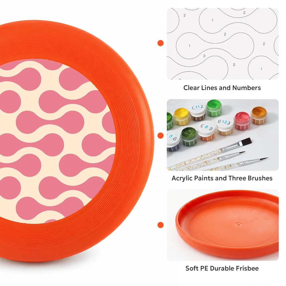 
Paint by Numbers - Frisbee | Pink Wave Pattern