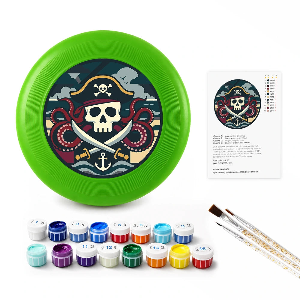
Paint by Numbers - Frisbee | Pirate Skull and Anchor