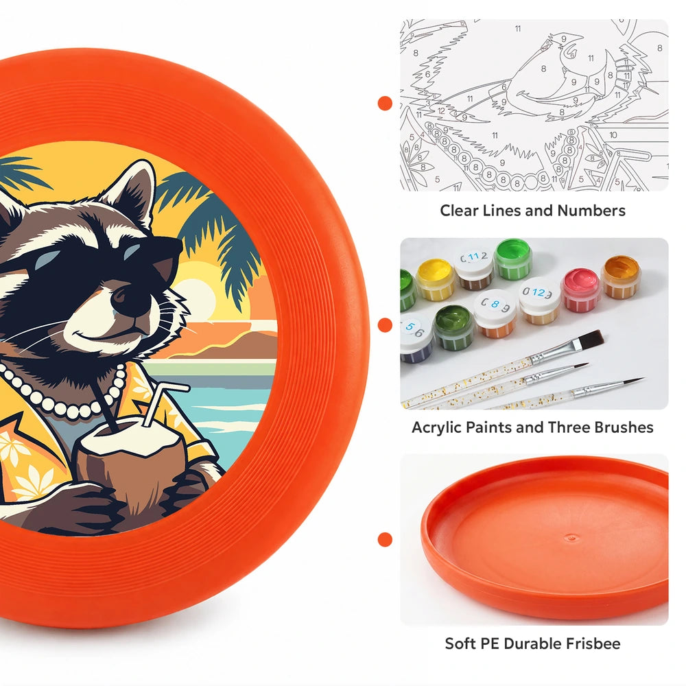 Paint by Numbers - Frisbee | Raccoon on Holiday