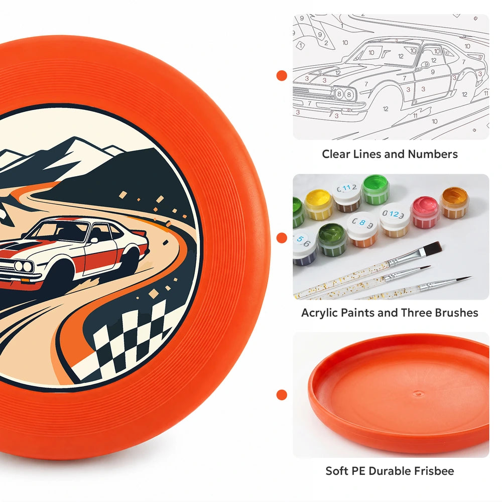 Paint by Numbers - Frisbee | Race Car on the Track