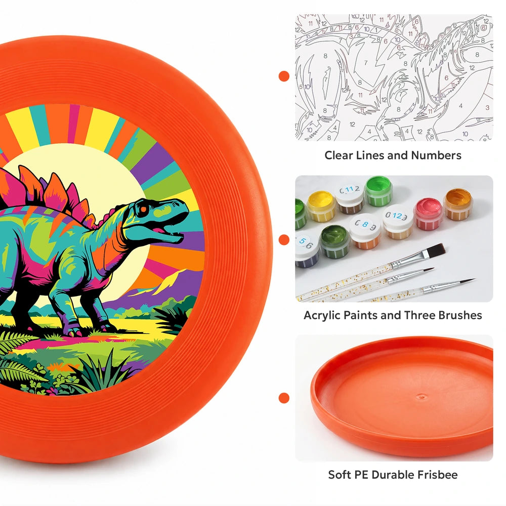 
Paint by Numbers - Frisbee | Rainbow Stegosaurus