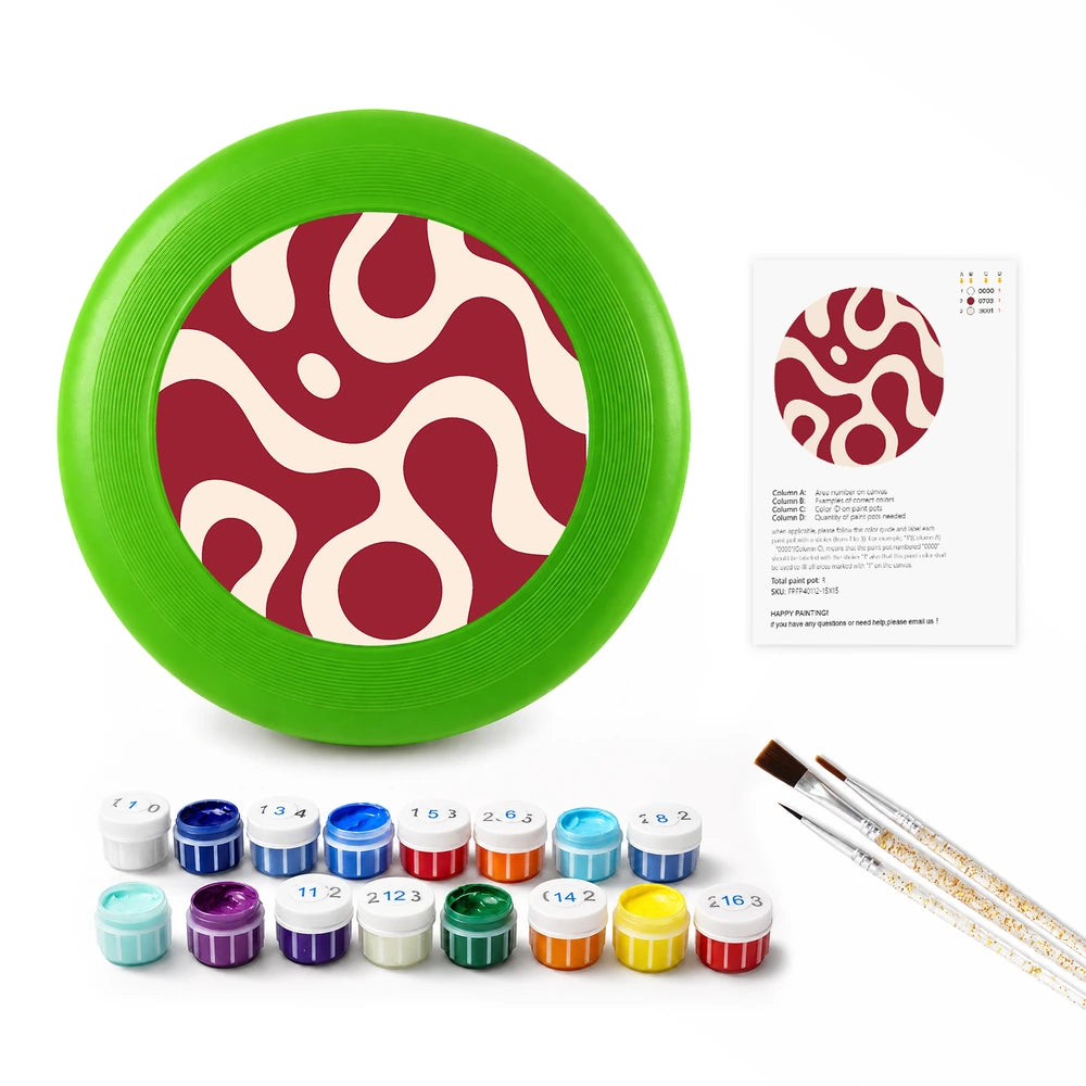 Paint by Numbers - Frisbee | Red Squiggle Pattern