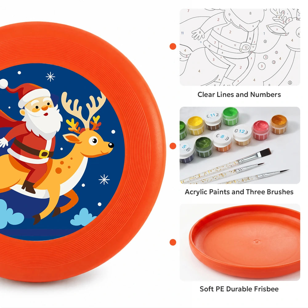 
Paint by Numbers - Frisbee | Santa and Reindeer in the Sky