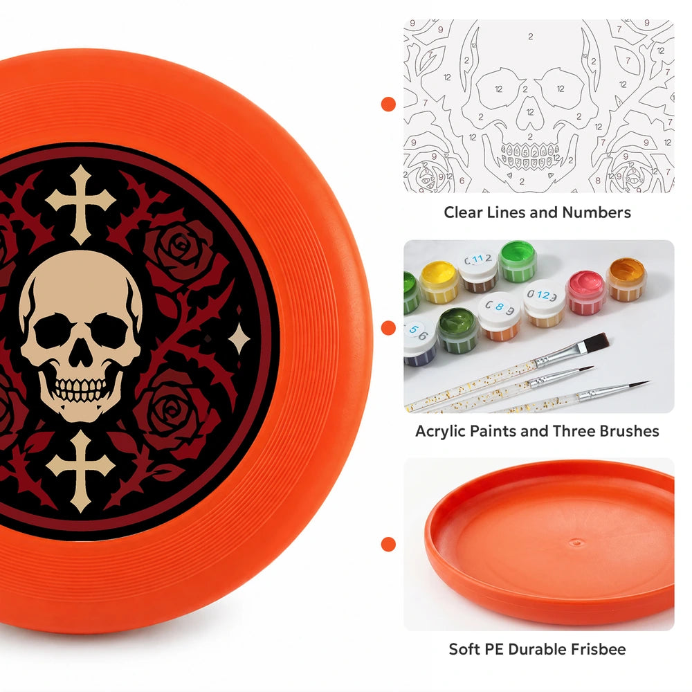 
Paint by Numbers - Frisbee | Skull with Roses