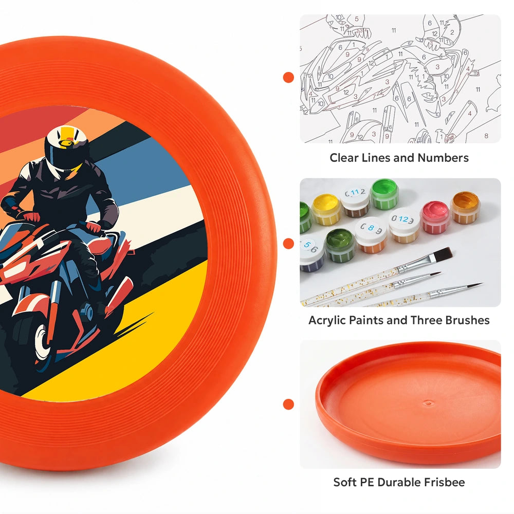 Paint by Numbers - Frisbee | Sunset Motorcycle Rider
