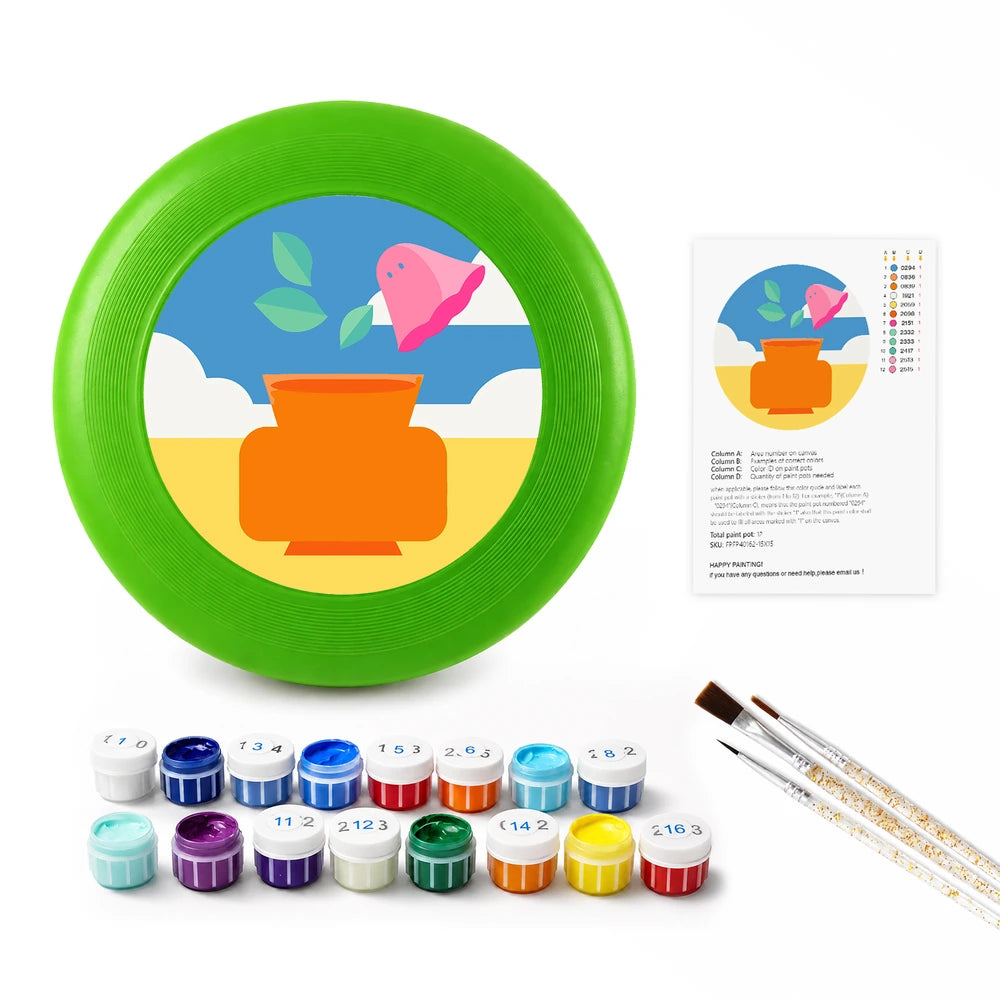 
Paint by Numbers - Frisbee | Vase with a Bird