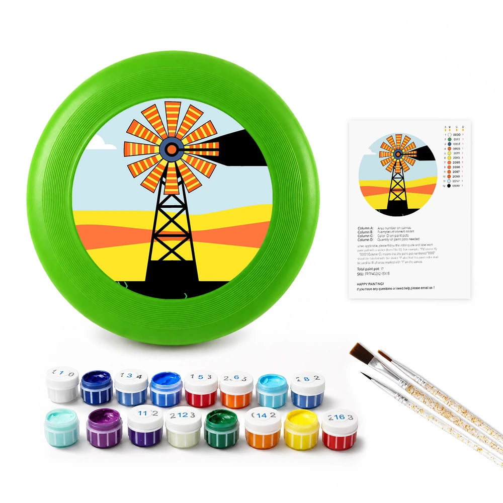 Paint by Numbers - Frisbee | Windmill at Sunset