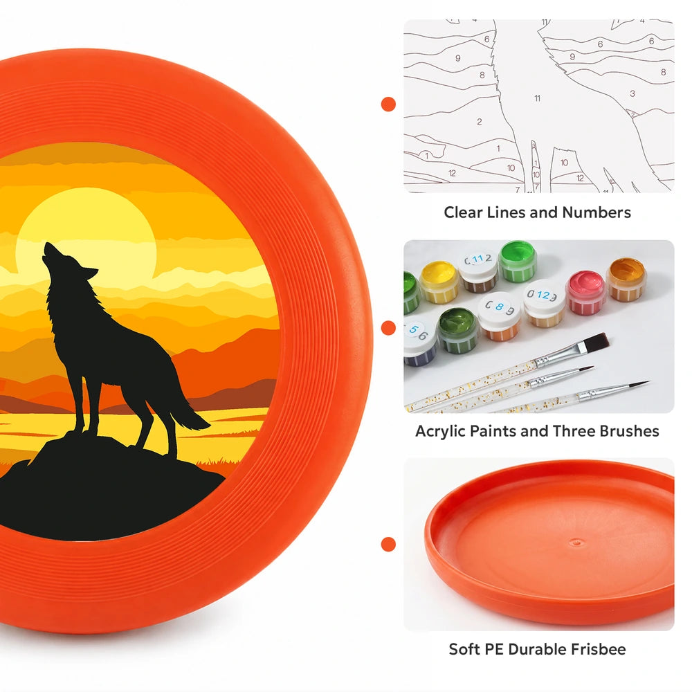 Paint by Numbers - Frisbee | Wolf at Sunset