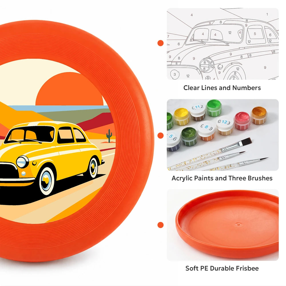 Paint by Numbers - Frisbee | Yellow Car at Sunset