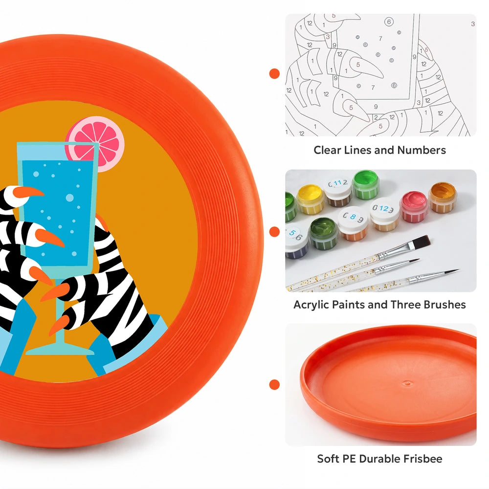 Paint by Numbers - Frisbee | Zebra with a Cocktail