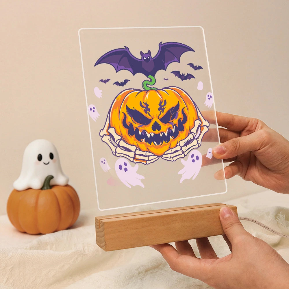 
Paint by Numbers - Halloween Light | Bat over the Grinning Pumpkin