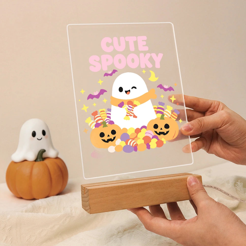 
Paint by Numbers - Halloween Light | Cute Spooky Ghost with Candy