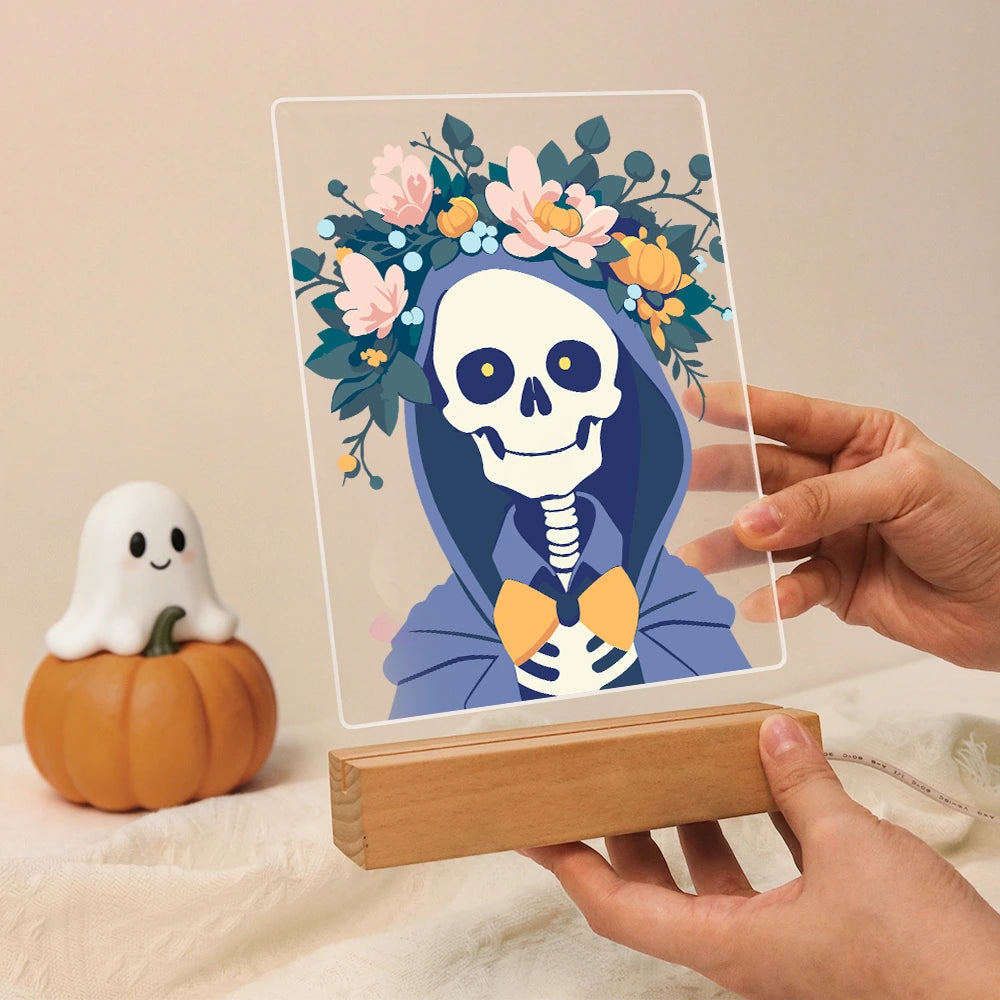 Paint by Numbers - Halloween Light | Reaper with Flower Wreath