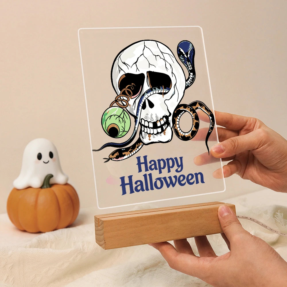 
Paint by Numbers - Halloween Light | Skull with Snake and Eye