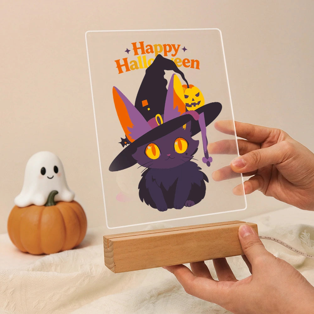 Paint by Numbers - Halloween Light | Witch Cat in a Big Hat